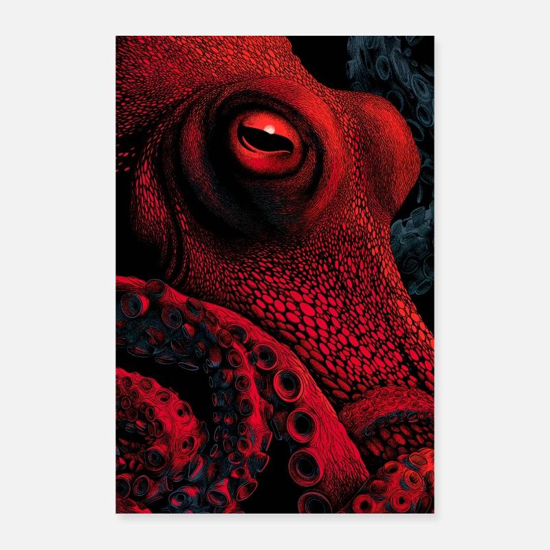 Deep-sea view – tentacle art as a statement poster Poster 24" x 35" (60x90 cm)