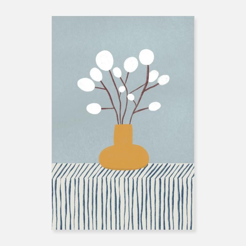 Wildflower study - Poster 60x90 cm - Weiß