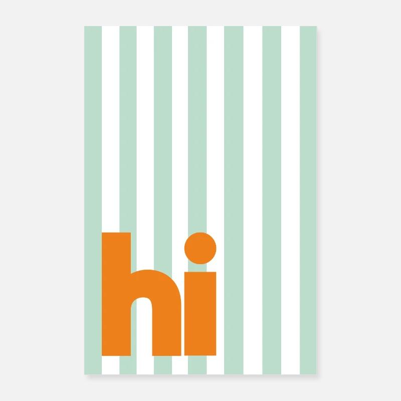 Hi - rayures vertes Poster 60 x 90 cm
