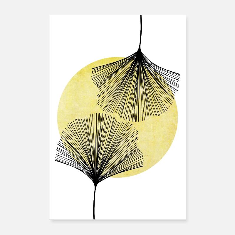 Gingko sun Poster 60x90 cm