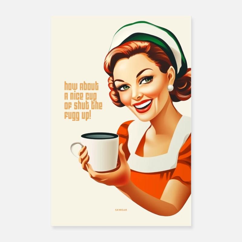 Oh, bitte nehmen Sie eine Tasse Poster 60x90 cm