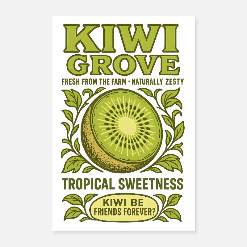 Kiwi Agrumes Vacances d’été Limonade Poster 60 x 90 cm