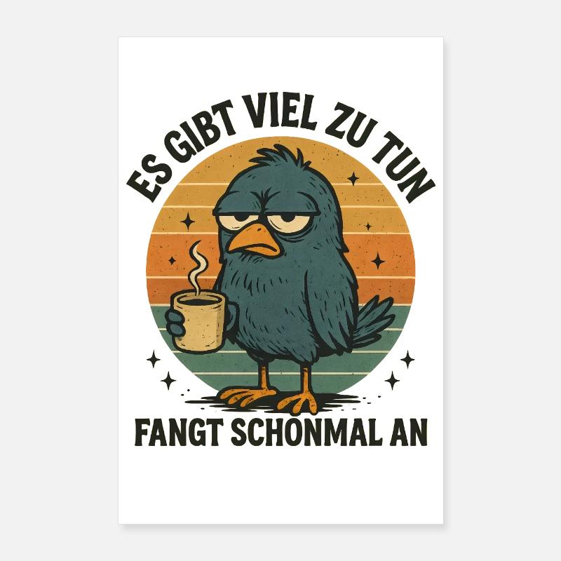 Der frühe Vogel Kaffee Statement Poster 60x90 cm