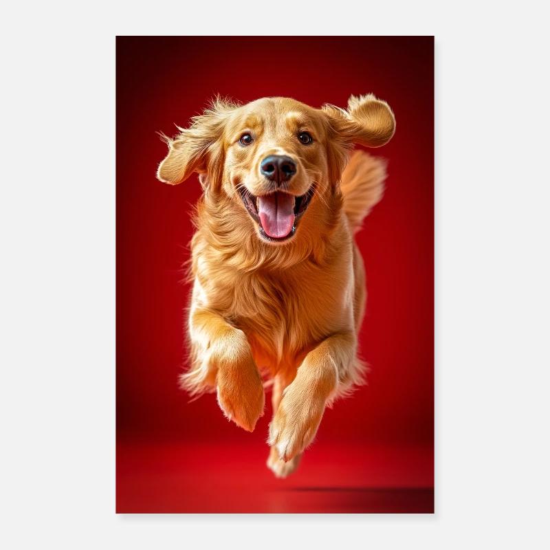 Fliegende goldene Freude Poster 60x90 cm