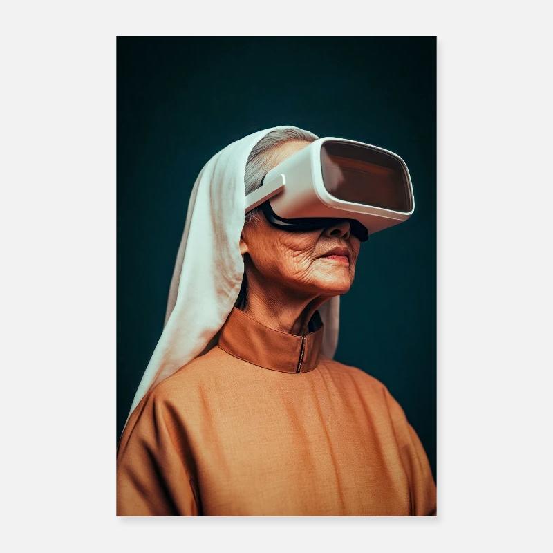 La foi future dans la réalité virtuelle Poster 60 x 90 cm