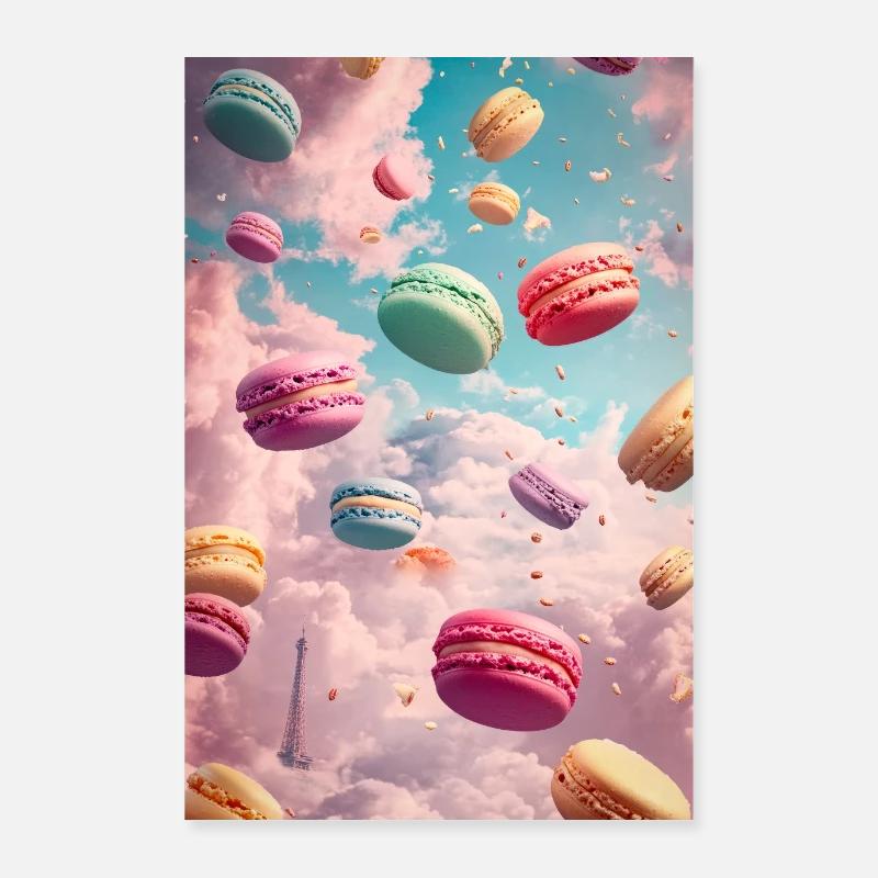 Pariser Macaron-Traumlandschaft Poster 60x90 cm