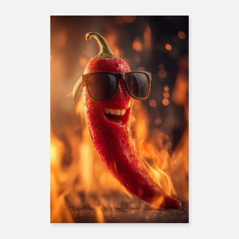 M. Chili apporte la chaleur Poster 60 x 90 cm