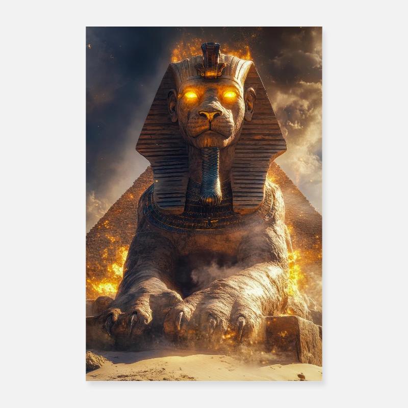 Erweckte Sphinx des Feuers Poster 60x90 cm