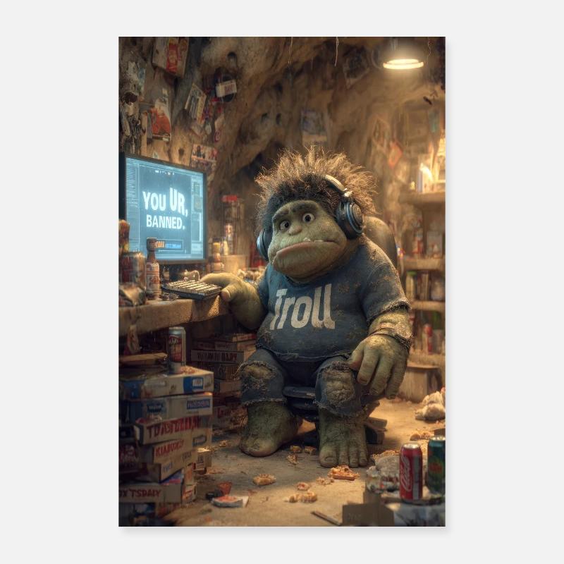 Un troll sur Internet est banni Poster 60 x 90 cm