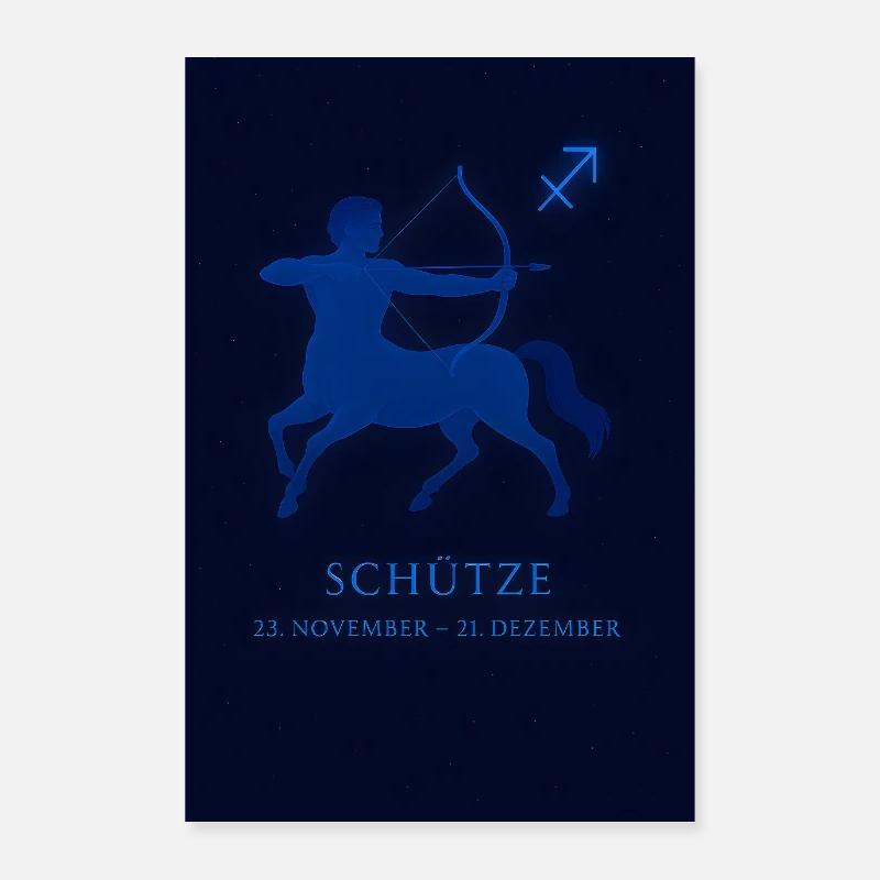 Sternzeichen Schütze mit Bogen & Sternbild Poster 60x90 cm