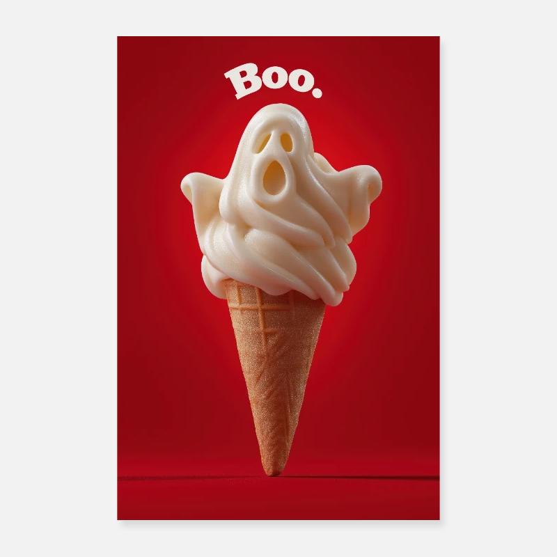 Boo Ghost Eiswaffel Poster 60x90 cm