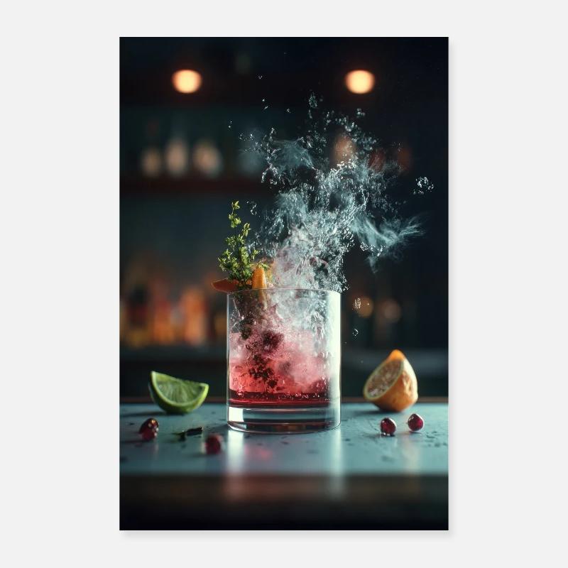 Crimson Splash Cocktail Poster 60 x 90 cm