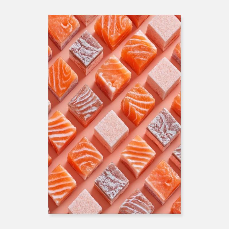 Salmon Tile Candy Grid Poster 24" x 35" (60x90 cm)