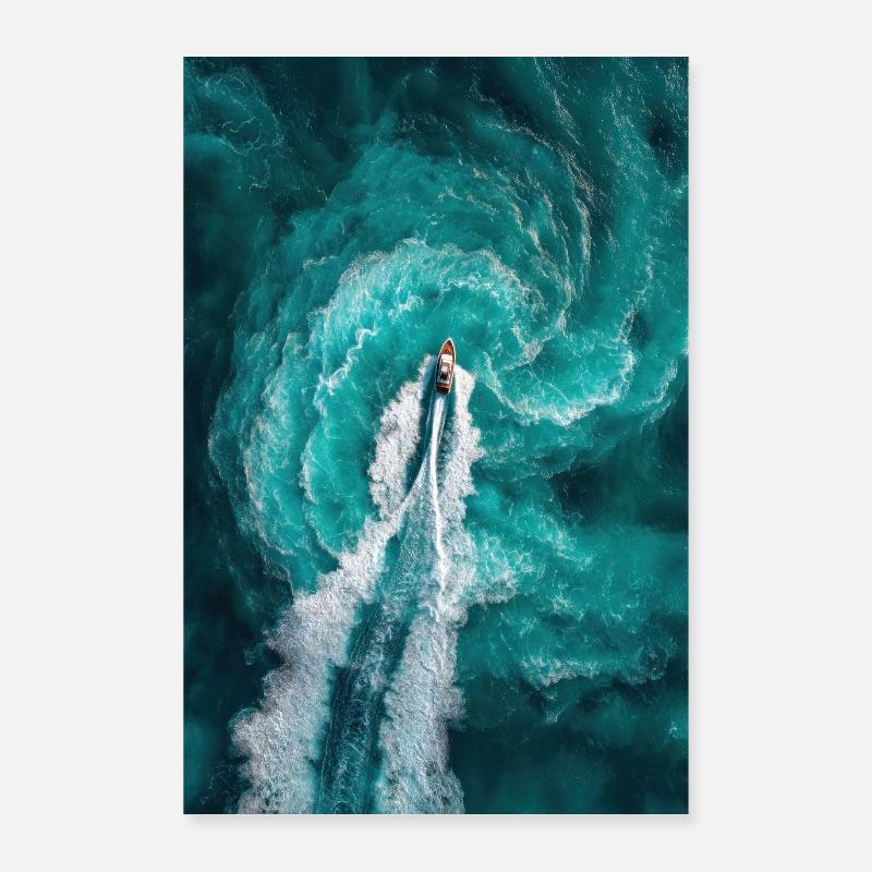 Spiral Ocean Wake Poster 24" x 35" (60x90 cm)