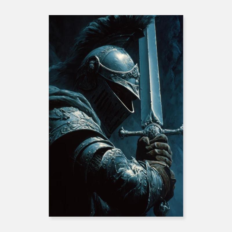 Dark Knight with Silver Sword Poster 24" x 35" (60x90 cm)