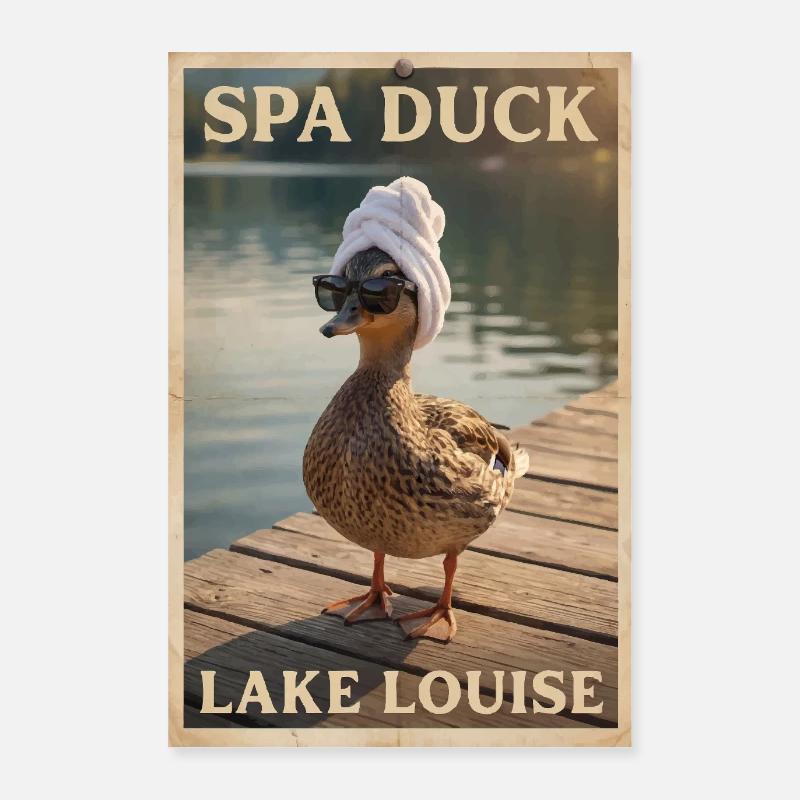 Canard de Spa au lac Louise Poster 60 x 90 cm
