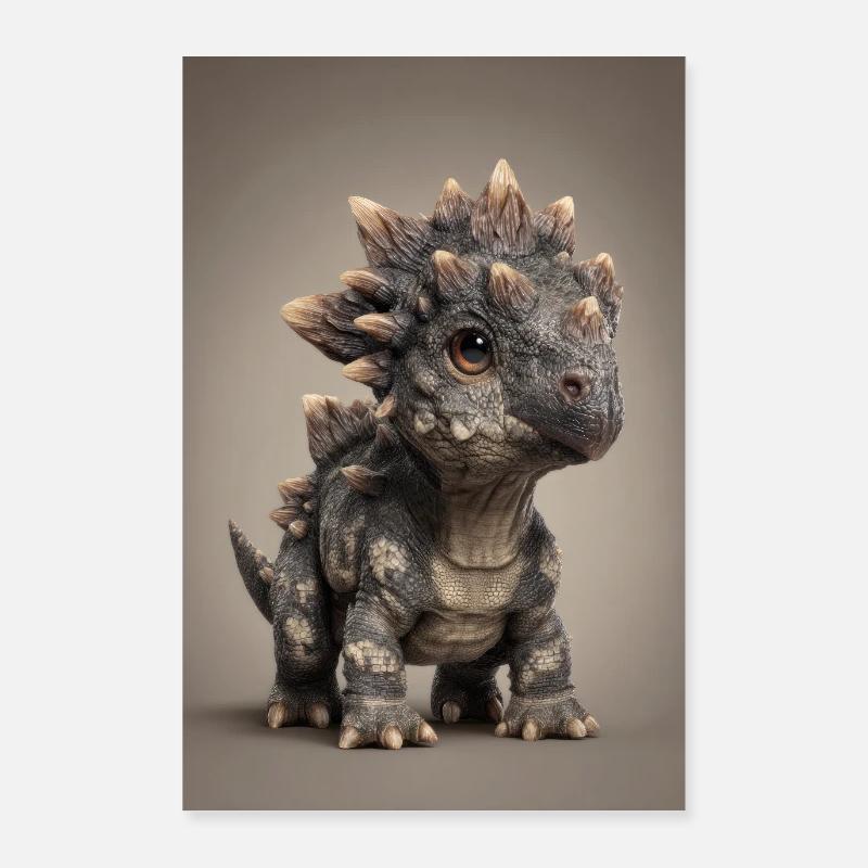 Mignonne Stegosaurus Peluche Poster 60 x 90 cm