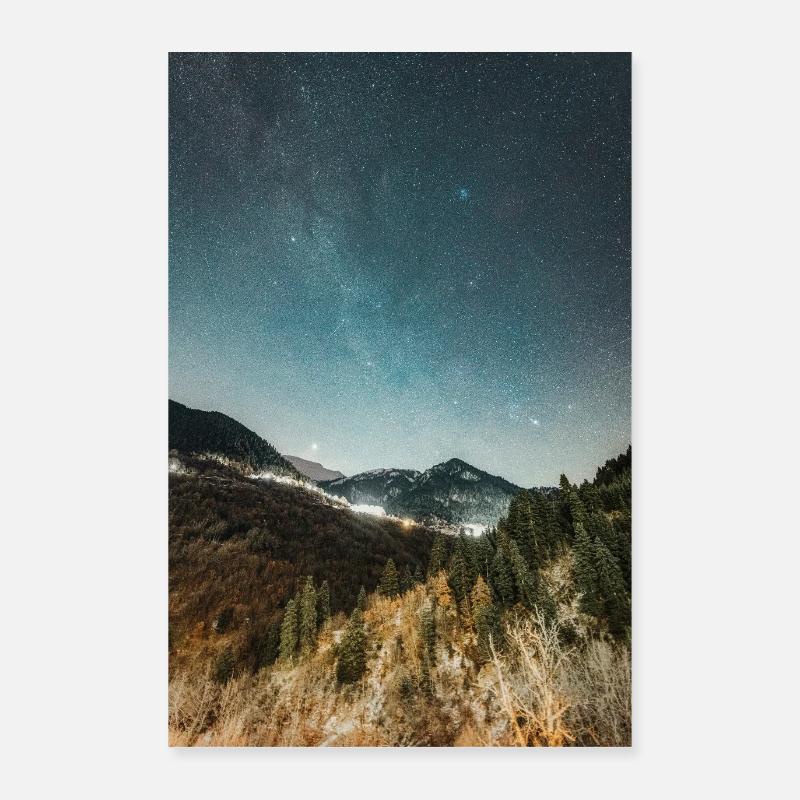 Die Milchstraße oberhalb der Agrafa-Berge Poster 60x90 cm