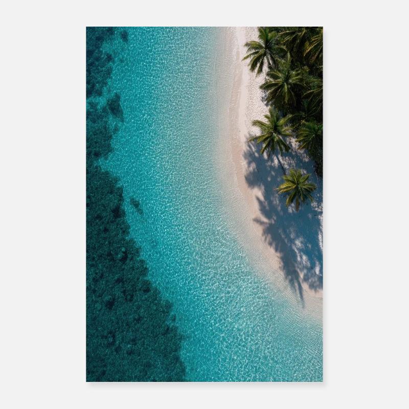 Turquoise Tide Palms Poster 24" x 35" (60x90 cm)
