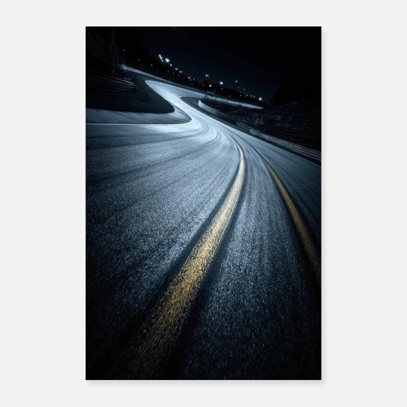 Courbe de course nocturne Poster 60 x 90 cm