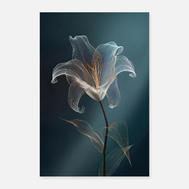 Floraison lumineuse de la fleur de fil de fer Poster 60 x 90 cm