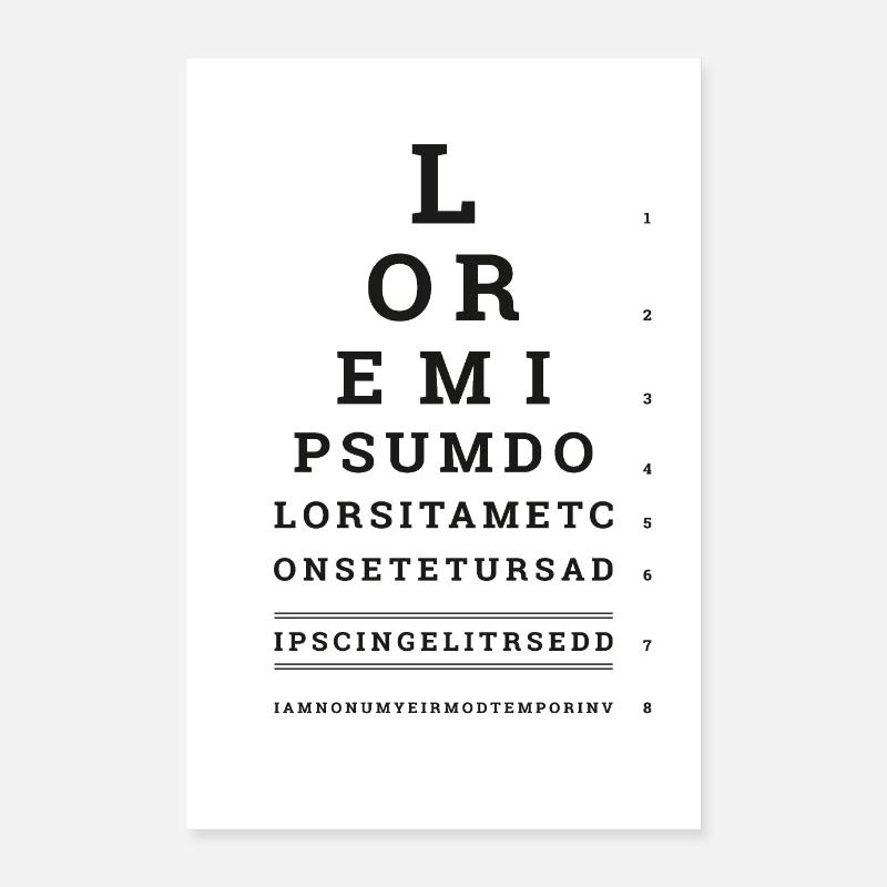 Poster Lorem Ipsum - Poster 60 x 90 cm - blanc