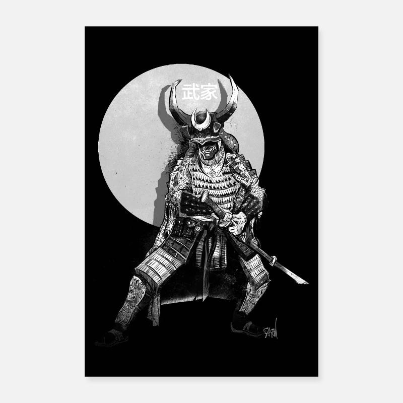 samurai - Poster 24" x 35" (60x90 cm) - white