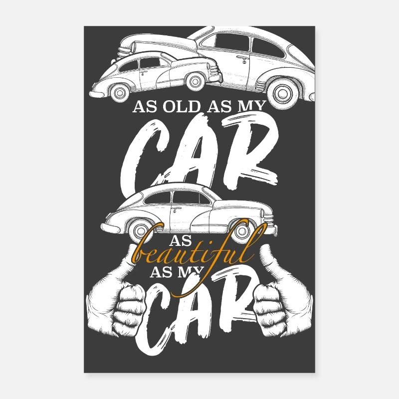 Oldtimer Auto Geschenk für den Opa Poster 60x90 cm