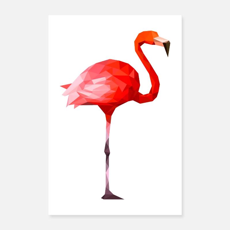 Flamingo polygon design Poster 24" x 35" (60x90 cm)