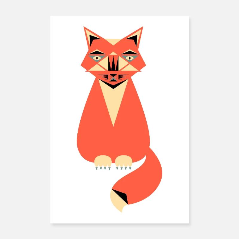 Illustration de chat Poster 60 x 90 cm