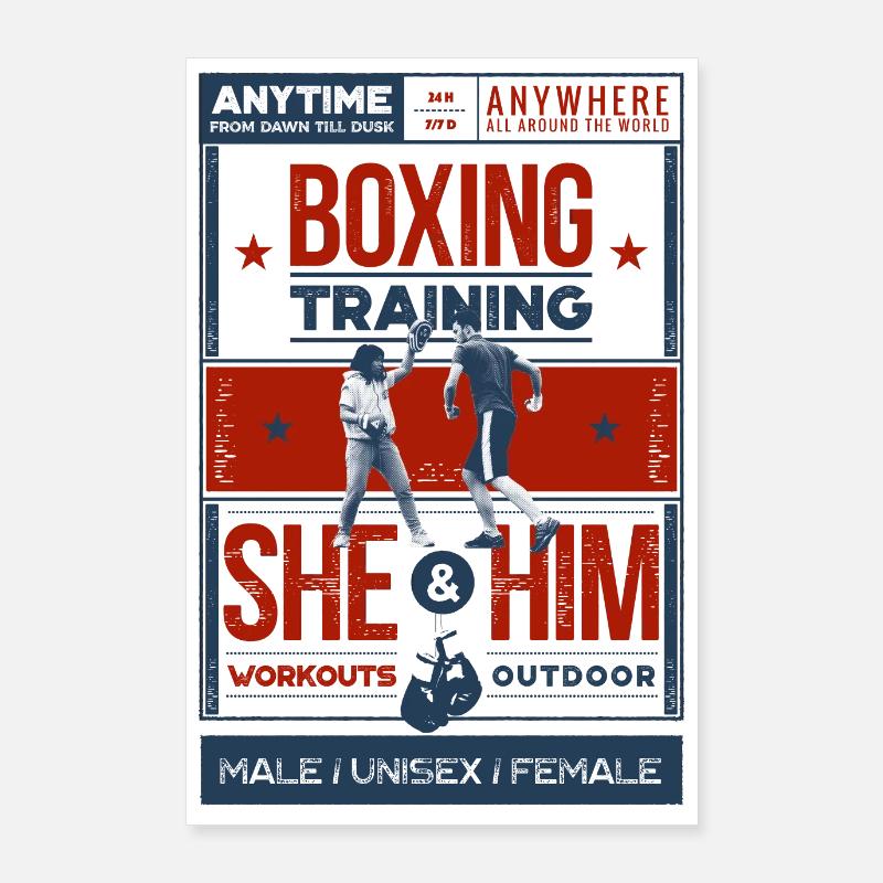 Boxing training - Poster Poster 60 x 90 cm