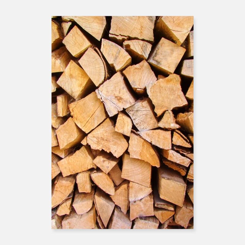 Stack of split beech wood Poster 24" x 35" (60x90 cm)