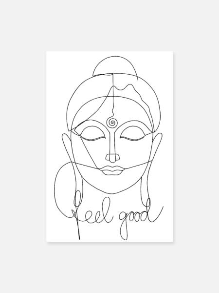 Buddha - Poster 60x90 cm - Weiß