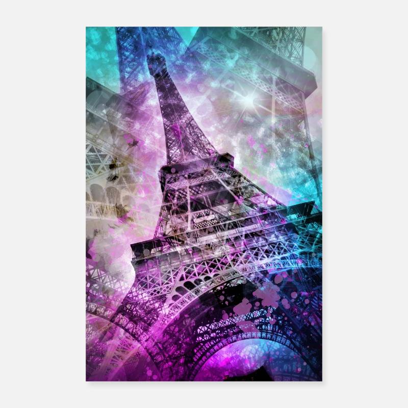 Pop Art Eiffel Tower - Poster 24" x 35" (60x90 cm) - white