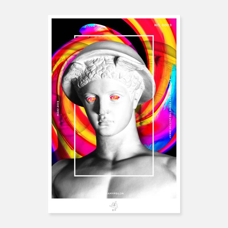 Statue d'Hermès tordue Poster 60 x 90 cm