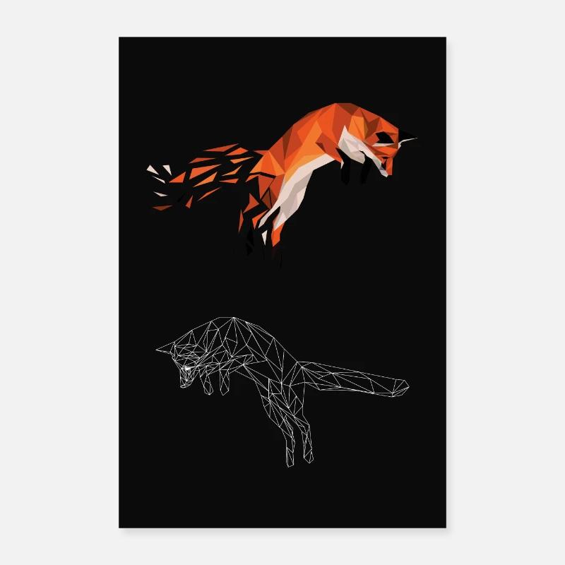 Springender Fuchs Poster 60x90 cm