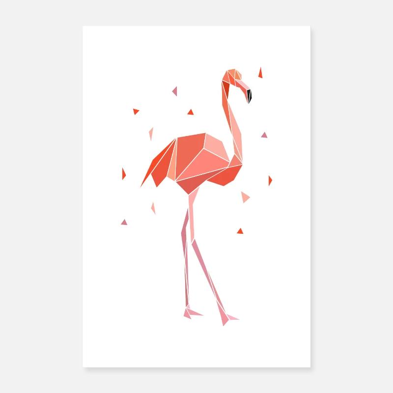 Dessin de polygone Flamingo Poster 60 x 90 cm