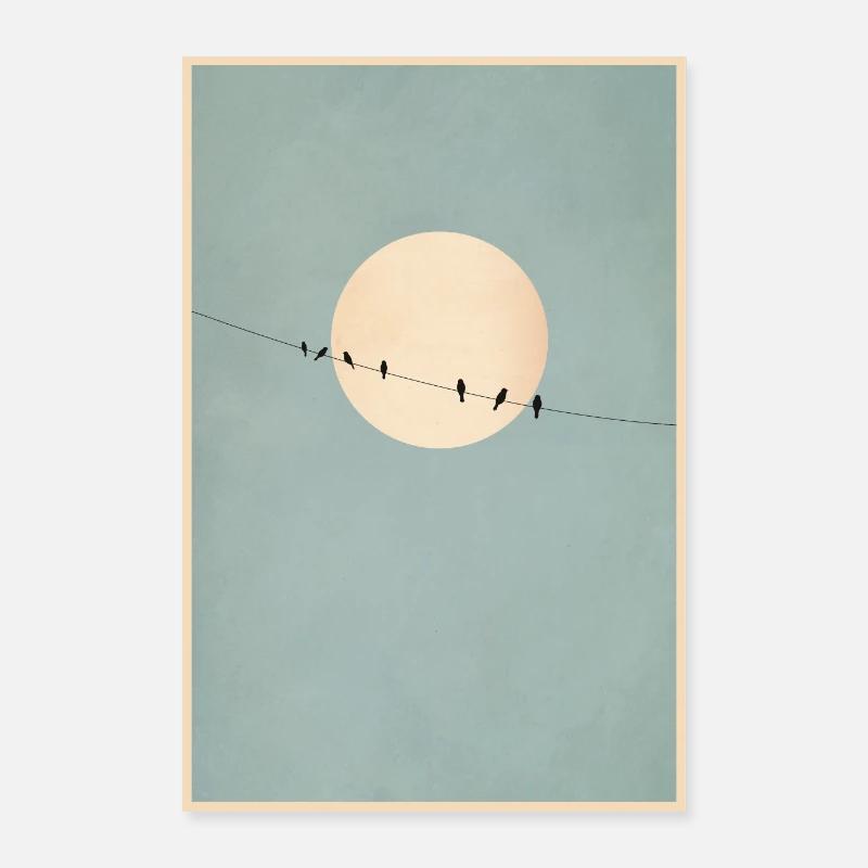 Birds on a leash Poster 24" x 35" (60x90 cm)