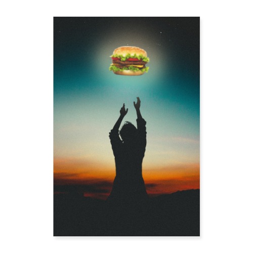 Hamburger in The Sky - Poster 60x90 cm