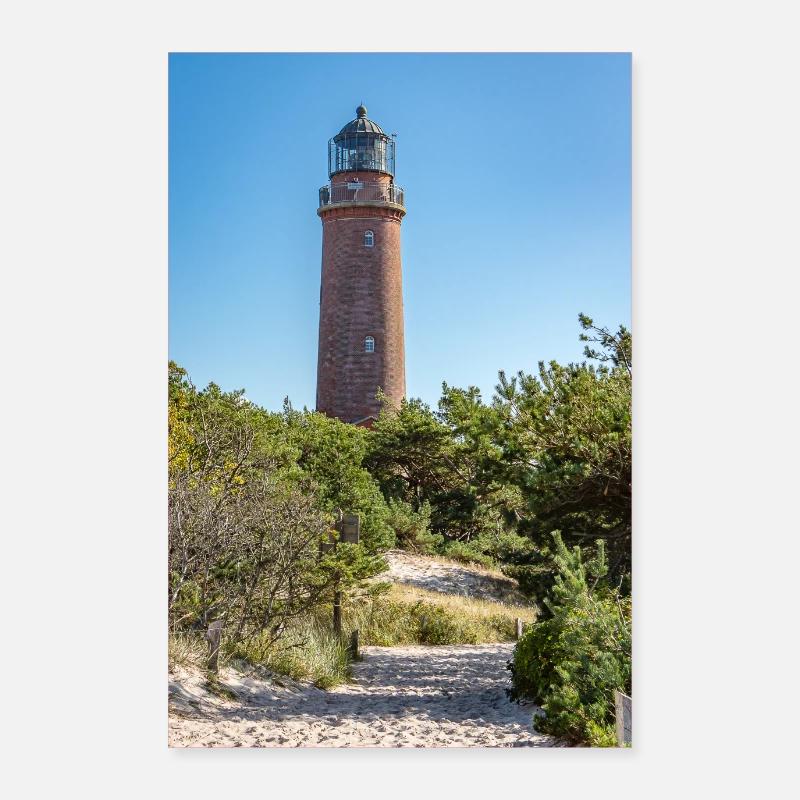 Leuchtturm Darsser Ort Ostsee Weststrand Poster 60x90 cm