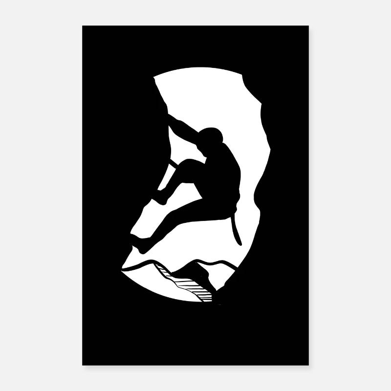 Mountain Climber Bouldering Boulderer Hiking Gift Poster 24" x 35" (60x90 cm)