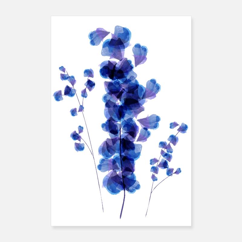 Fleur d’aquarelle Delphinium Poster 60 x 90 cm