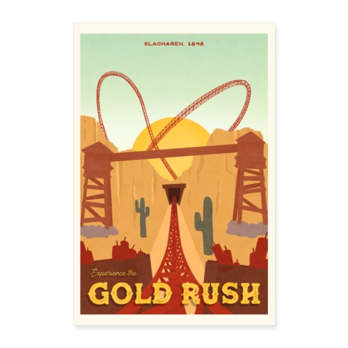 Gold Rush Vintage Travel Poster - Poster 60x90 cm