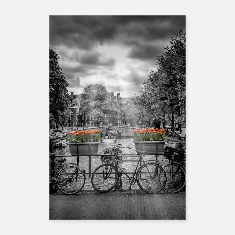 Typisch Amsterdam - Poster 60x90 cm - Weiß