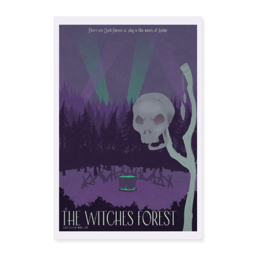 Witches Forest Vintage Travel Poster - Poster 60x90 cm
