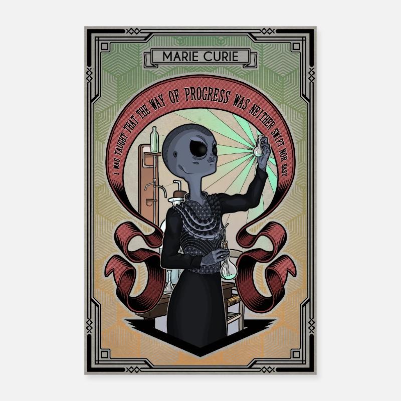 Das Alien Marie Curie - Farbposter Poster 60x90 cm