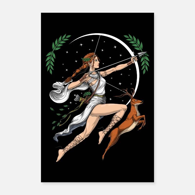 Greek Mythology Goddess Artemis Poster 24" x 35" (60x90 cm)
