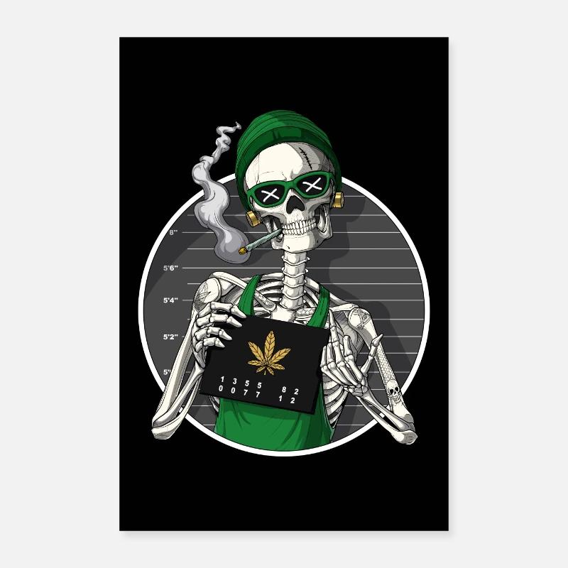 Skeleton Mugshot EU 2 3 - Poster 24" x 35" (60x90 cm) - white