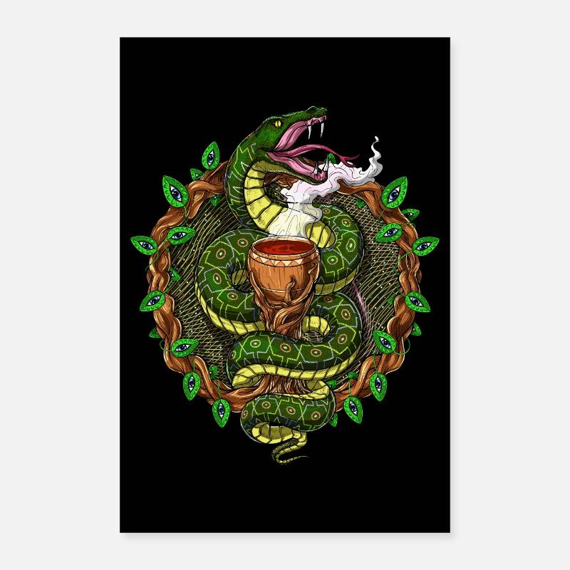Psychedelic Ayahuasca Snake Poster 24" x 35" (60x90 cm)