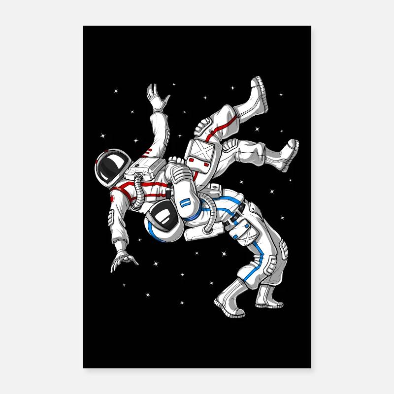 Jiu-Jitsu Astronauts Poster 24" x 35" (60x90 cm)